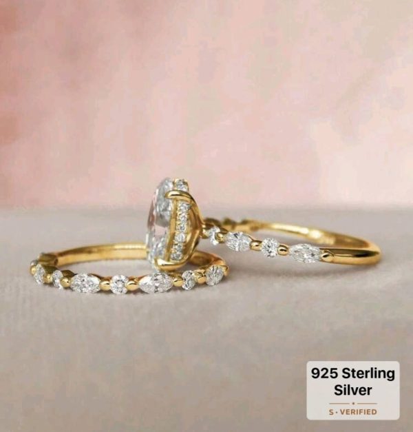2ct Oval Shape Marquise Round Diamond Set - Image 3