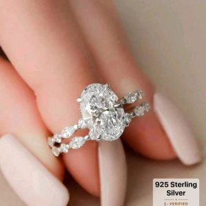 2ct Oval Shape Marquise Round Diamond Set