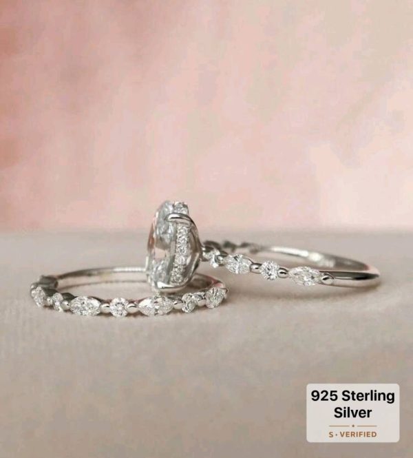 2ct Oval Shape Marquise Round Diamond Set - Image 9