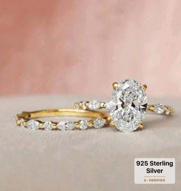 2ct Oval Shape Marquise Round Diamond Set - Image 8