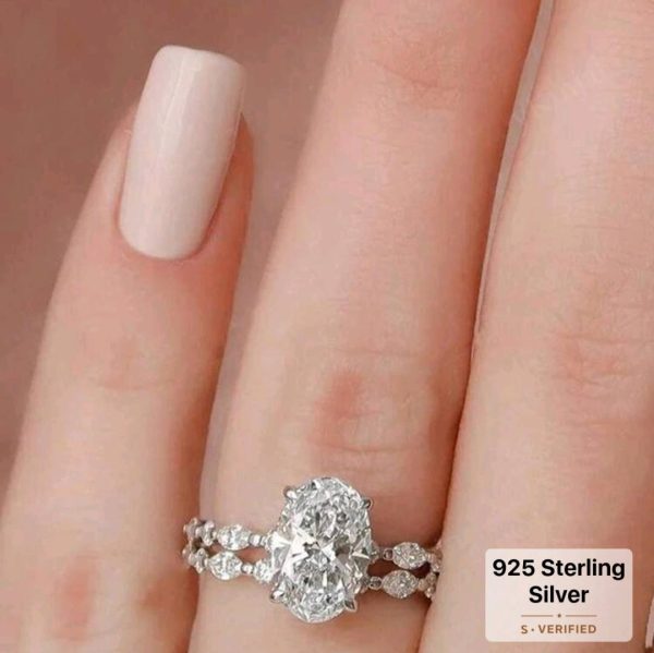 2ct Oval Shape Marquise Round Diamond Set - Image 11