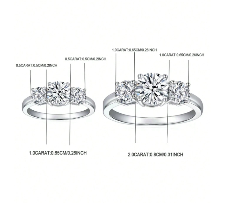 2/4ct Moissanite Side Band - Image 7