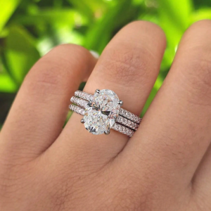 Oval Diamond Trio Ring