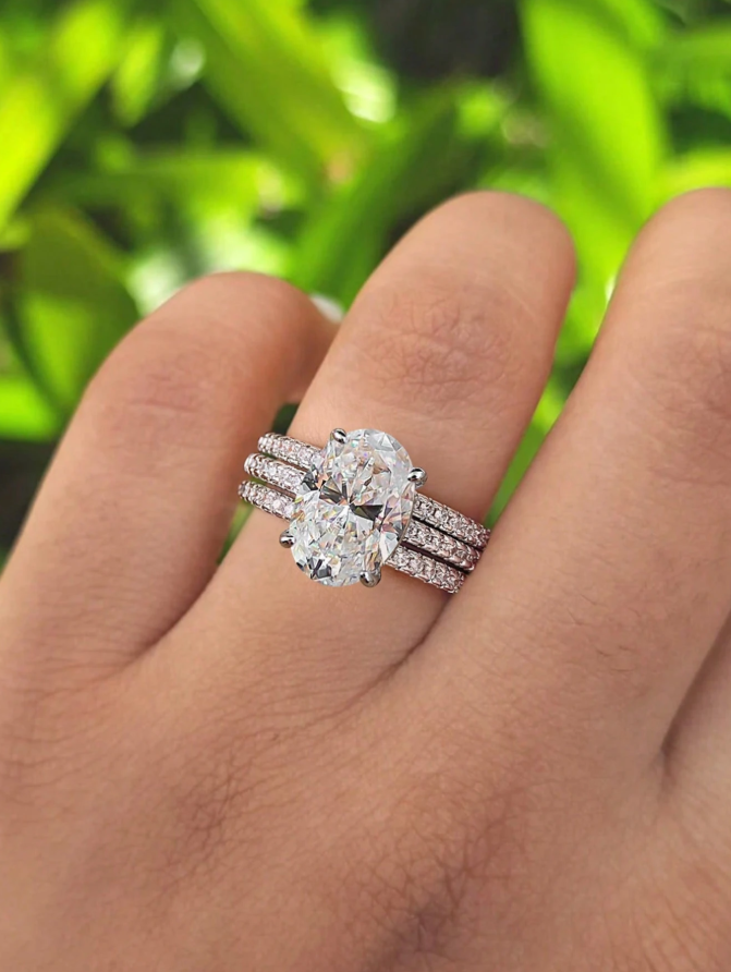 Oval Diamond Trio Ring
