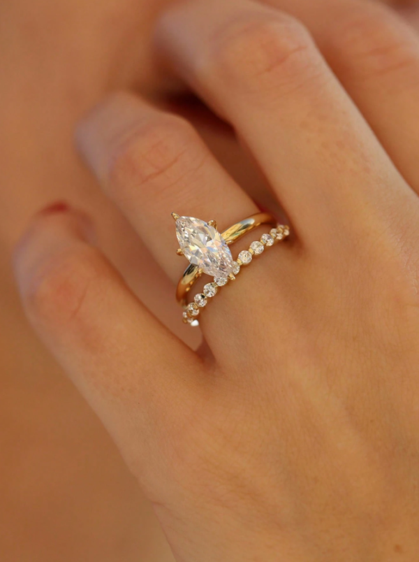 2ct Horse Eye Ring Wedding Set - Image 2