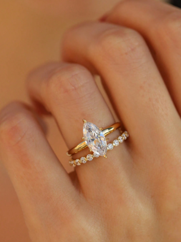 2ct Horse Eye Ring Wedding Set - Image 3