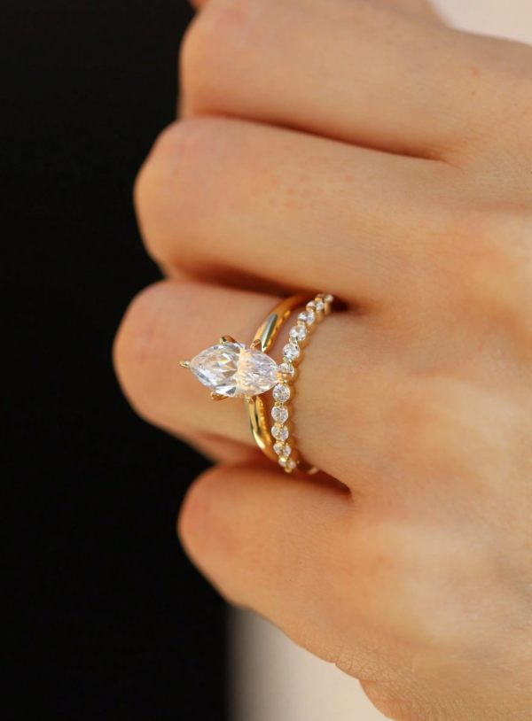 2ct Horse Eye Ring Wedding Set - Image 4