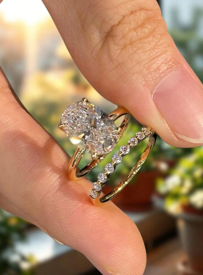 Oval Shape Set Wedding Set - Image 6