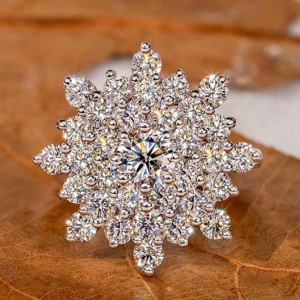 Sparkling Round Snowflake Ring