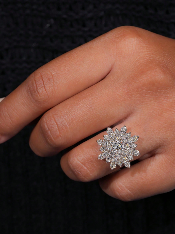 Sparkling Round Snowflake Ring - Image 3