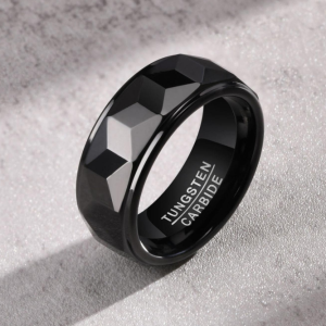 Tungsten Carbide Black Minimalist Tungsten Carbide Ring 8mm
