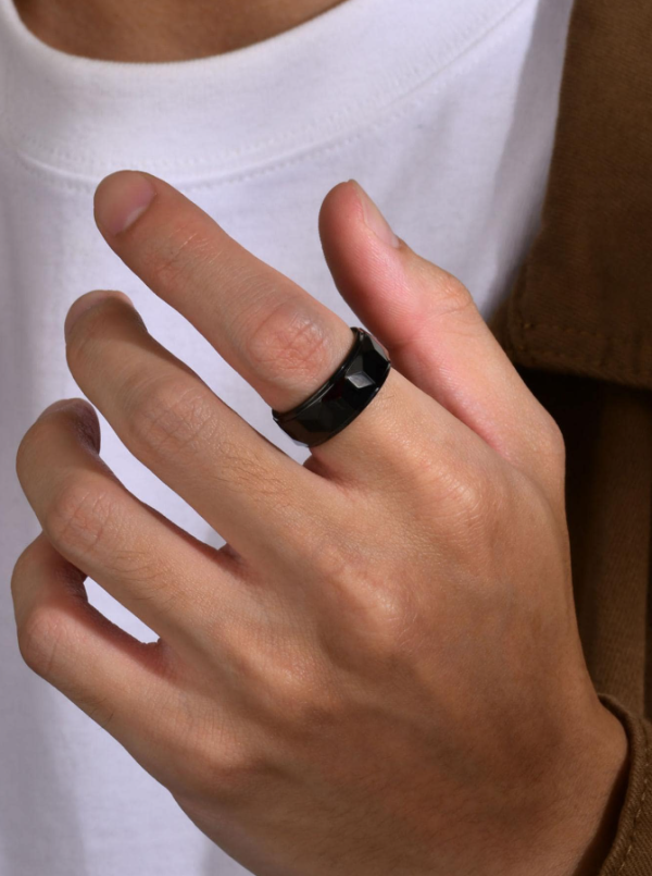 Tungsten Carbide Black Minimalist Tungsten Carbide Ring 8mm - Image 4