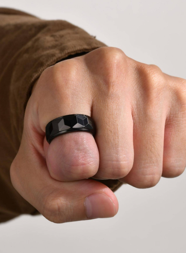 Tungsten Carbide Black Minimalist Tungsten Carbide Ring 8mm - Image 2