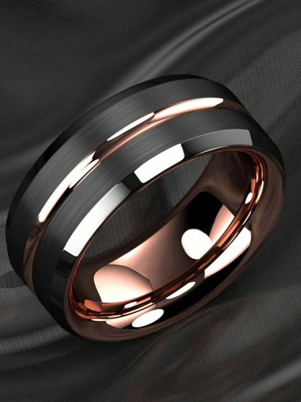 Black & Gold Wedding Ring - Image 4