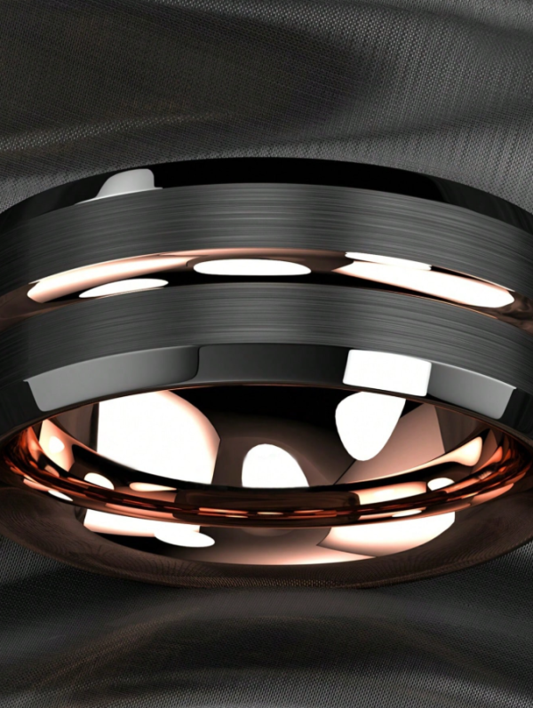 Black & Gold Wedding Ring - Image 6