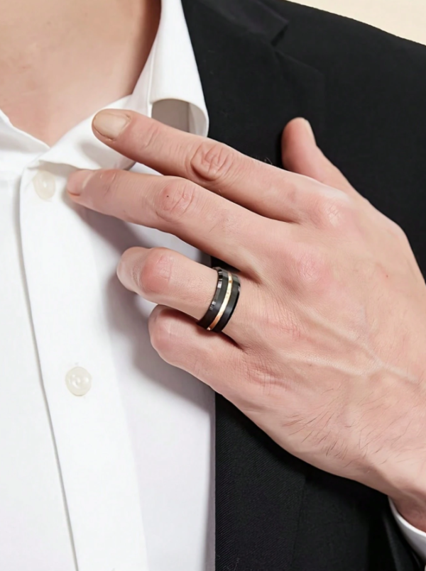 Black & Gold Wedding Ring - Image 7