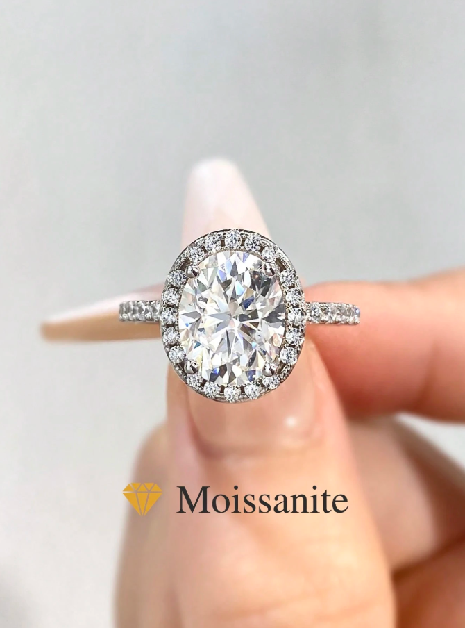 Simplicity Half Circle Diamond 3ct Moissanite Wedding Ring