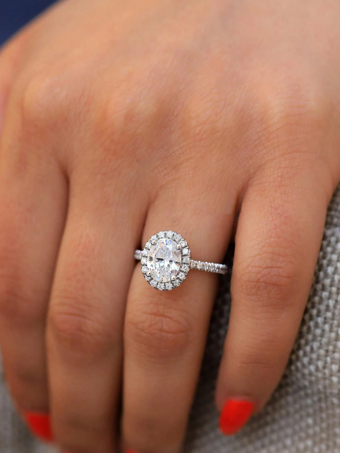 Simplicity Half Circle Diamond 3ct Moissanite Wedding Ring - Image 4