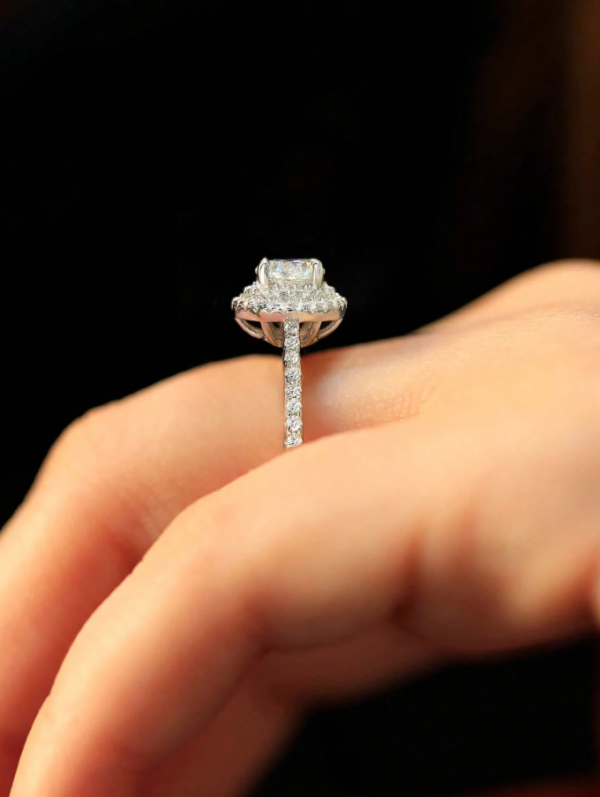 Four-Claw Double-Layer Moissanite Ring - Image 2