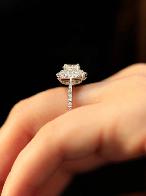 Four-Prong Square Moissanite Ring - Image 2