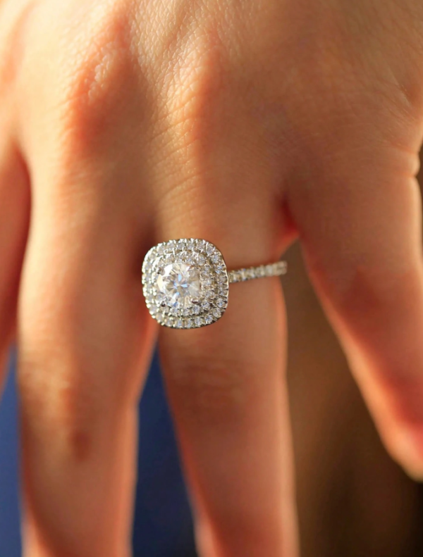 Four-Prong Square Moissanite Ring - Image 5