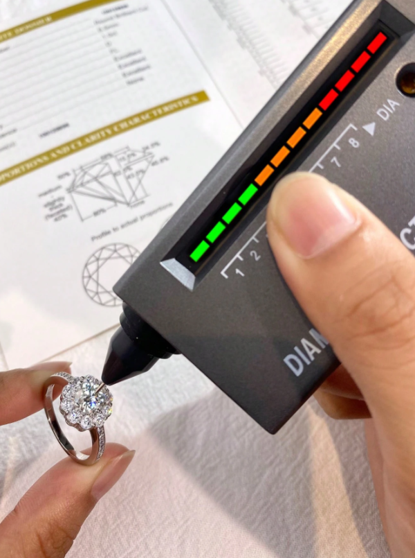 Round Sunflower Moissanite Diamond Ring - Image 5
