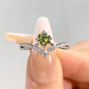 Princess Crown 0.5ct Moissanite Ring