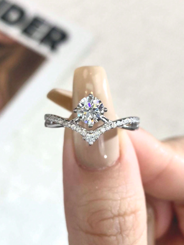 Princess Crown 0.5ct Moissanite Ring - Image 14