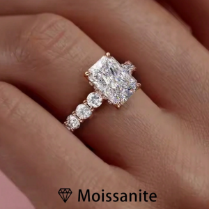 2ct Moissanite Diamond Cushion Cut Solitaire Engagement Ring
