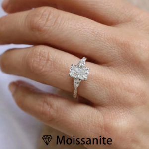 2ct Emerald Cut Moissanite Engagement Ring