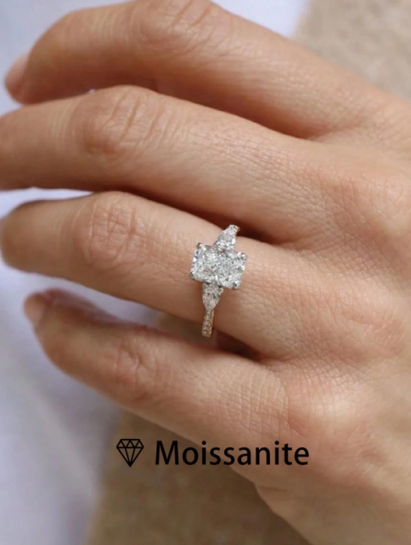 2ct Emerald Cut Moissanite Engagement Ring