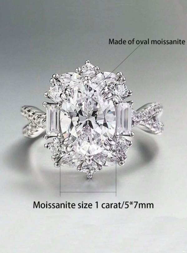 Oval Chante Moissanite Wedding Ring - Image 11