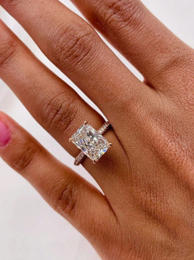 2CT Rectangle Sparkle Engagement Ring - Image 2