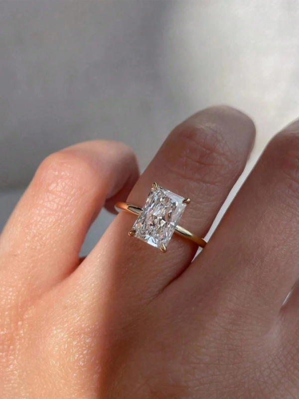 Sparkle Rectangular Ring Engagement Ring - Image 2
