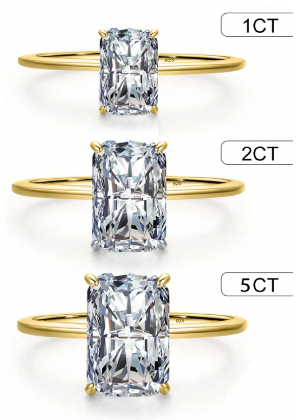 Sparkle Rectangular Ring Engagement Ring - Image 5