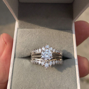 Solitaire 7*7mm 1.25 Ct Round Cut Wedding Set