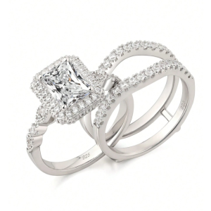 6*8mm 1.88 Ct Radiant Cut High Grade Cubic Zirconia Bridal Set