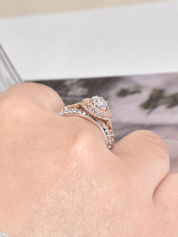6*9mm 2.7Ct High Grade Cubic Zirconia Wedding Set - Image 10