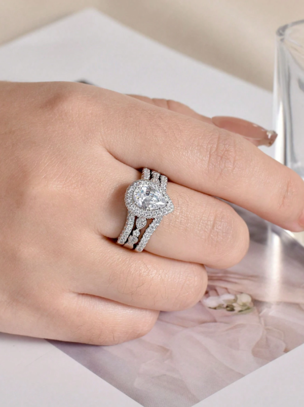 6*9mm 2.7Ct High Grade Cubic Zirconia Wedding Set - Image 21