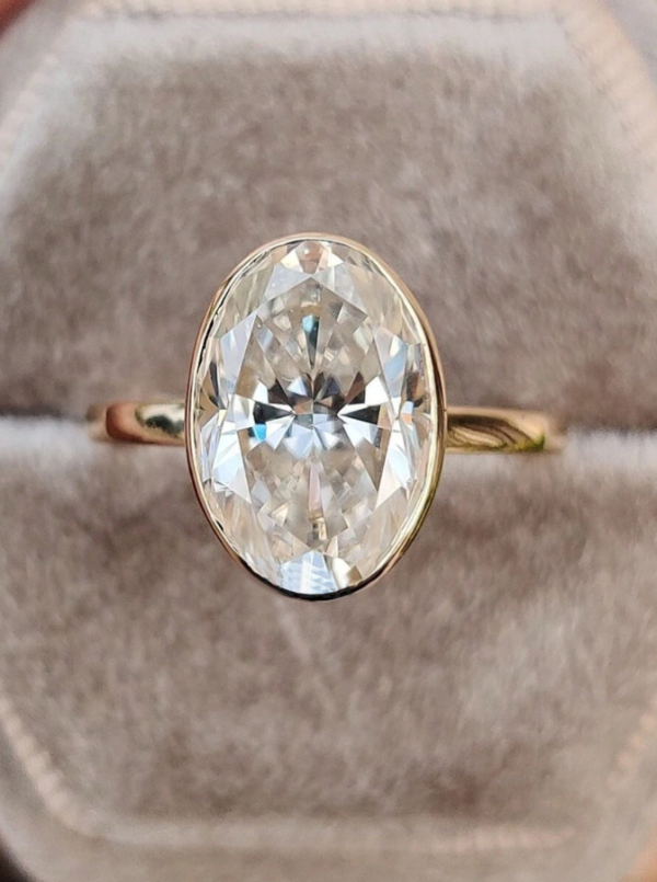 8CT Exquisite Elegant Luxury 925 Sterling Silver Simple Oval Solitaire Engagement Ring - Image 3