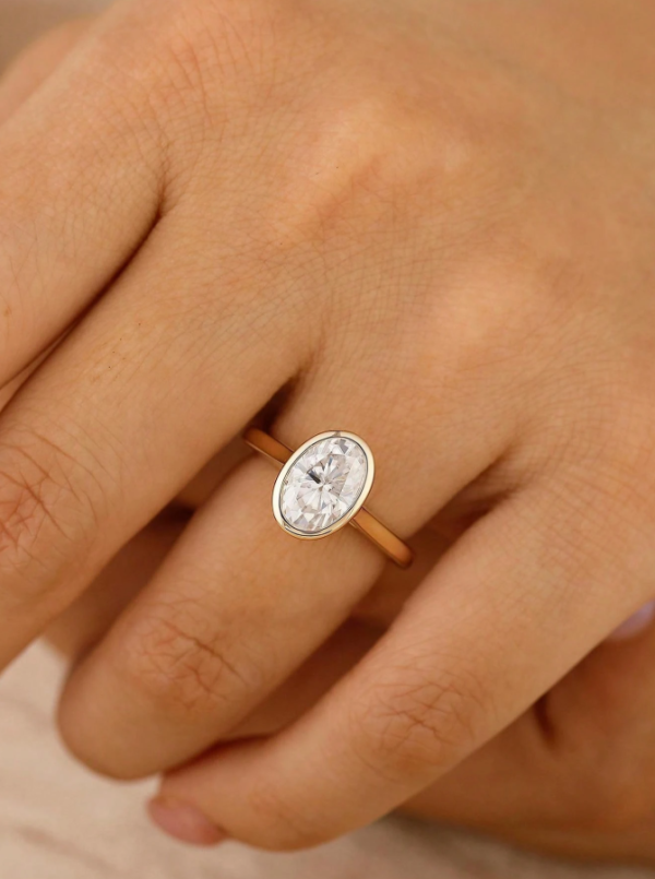 8CT Exquisite Elegant Luxury 925 Sterling Silver Simple Oval Solitaire Engagement Ring - Image 5