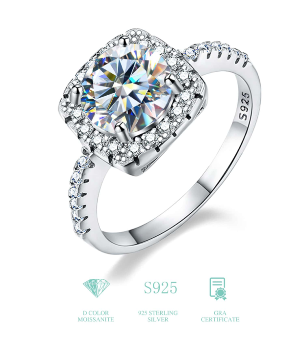 Square Moissanite Engagement Ring - Image 5