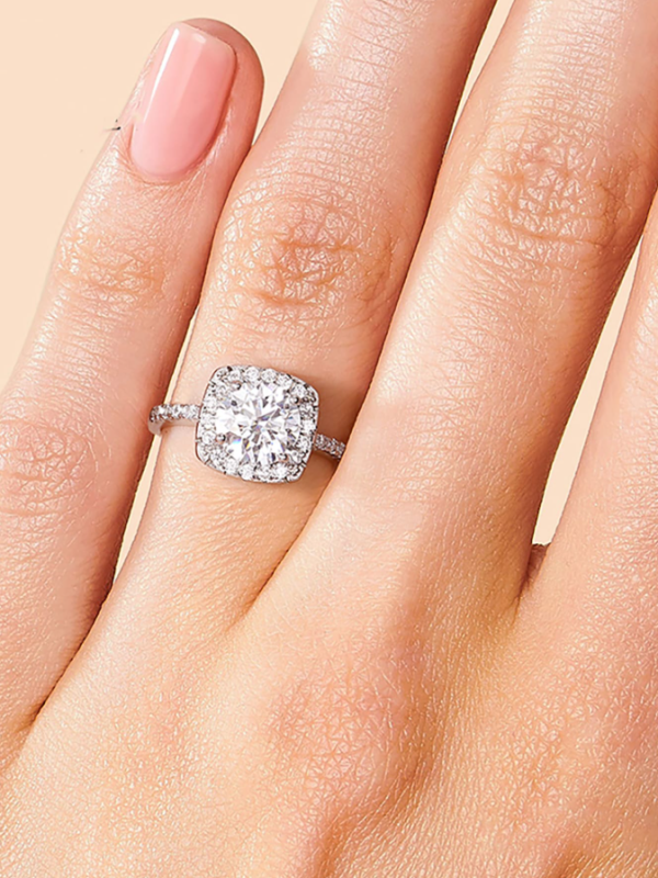 Square Moissanite Engagement Ring - Image 4