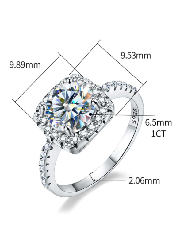 Square Moissanite Engagement Ring - Image 3