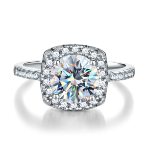 Square Moissanite Engagement Ring