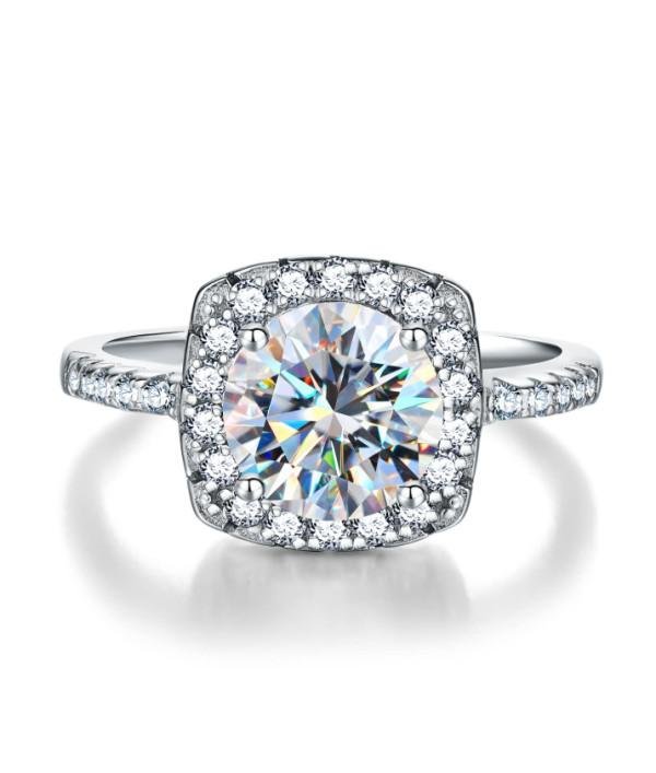 Square Moissanite Engagement Ring