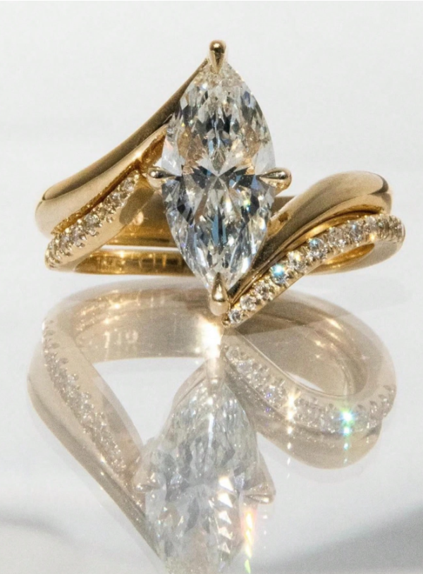 3CT Moissanite Eye-Shaped Ring Set - Image 10