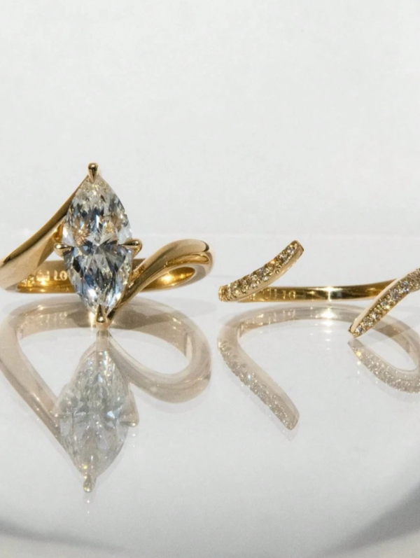 3CT Moissanite Eye-Shaped Ring Set - Image 9