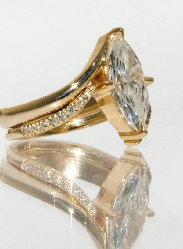 3CT Moissanite Eye-Shaped Ring Set - Image 8