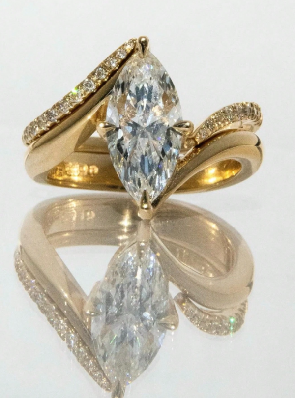 3CT Moissanite Eye-Shaped Ring Set - Image 7